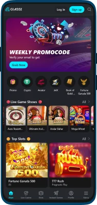 Glassi Casino app screenshot