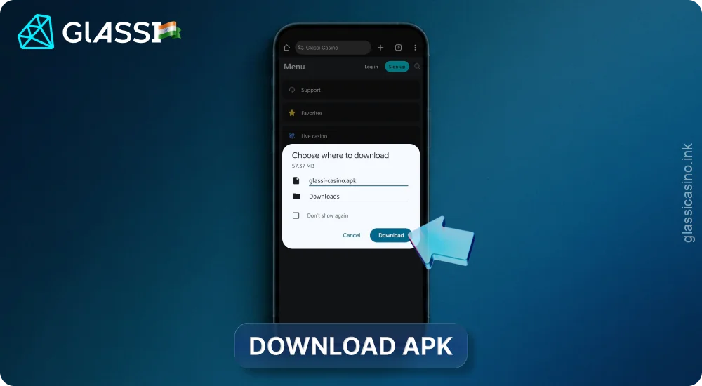 Download Glassi Casino APK to your smartphone