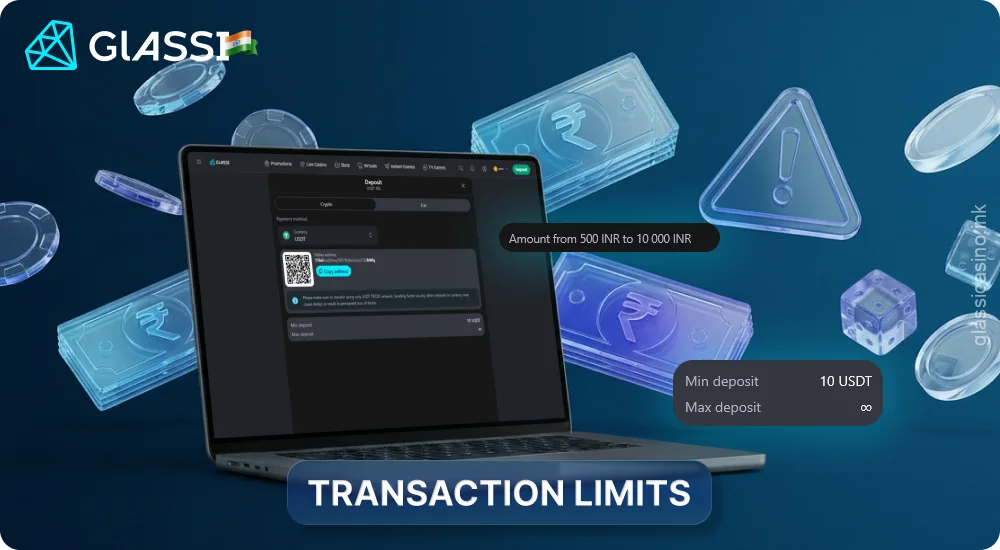 Glassi Casino offers convenient transaction limits for players in India