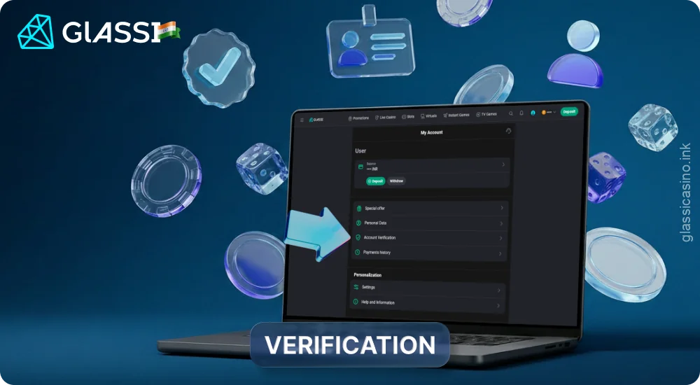 Verifying a Glassi Casino account requires the player to provide proof of identity