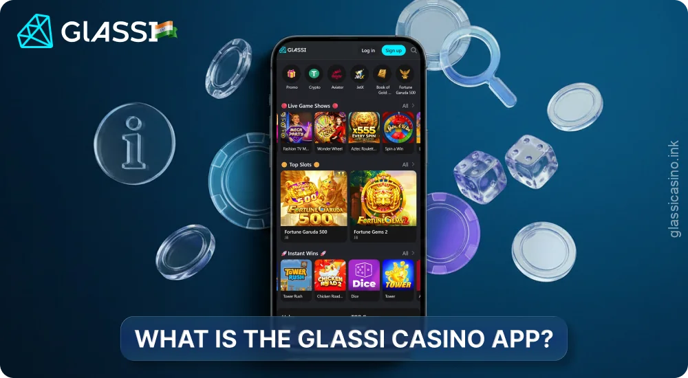 The Glassi Casino app for Android and iOS offers casino games for real money